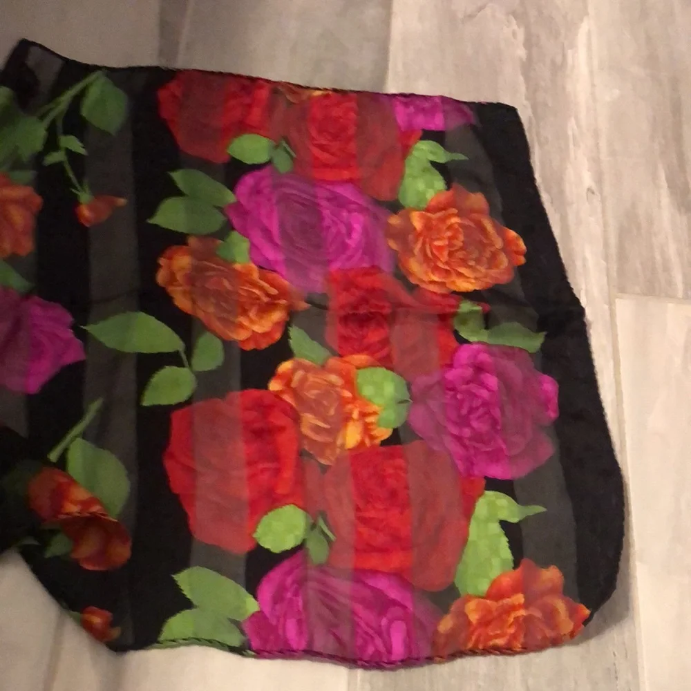 Rose Floral Sheer Scarf